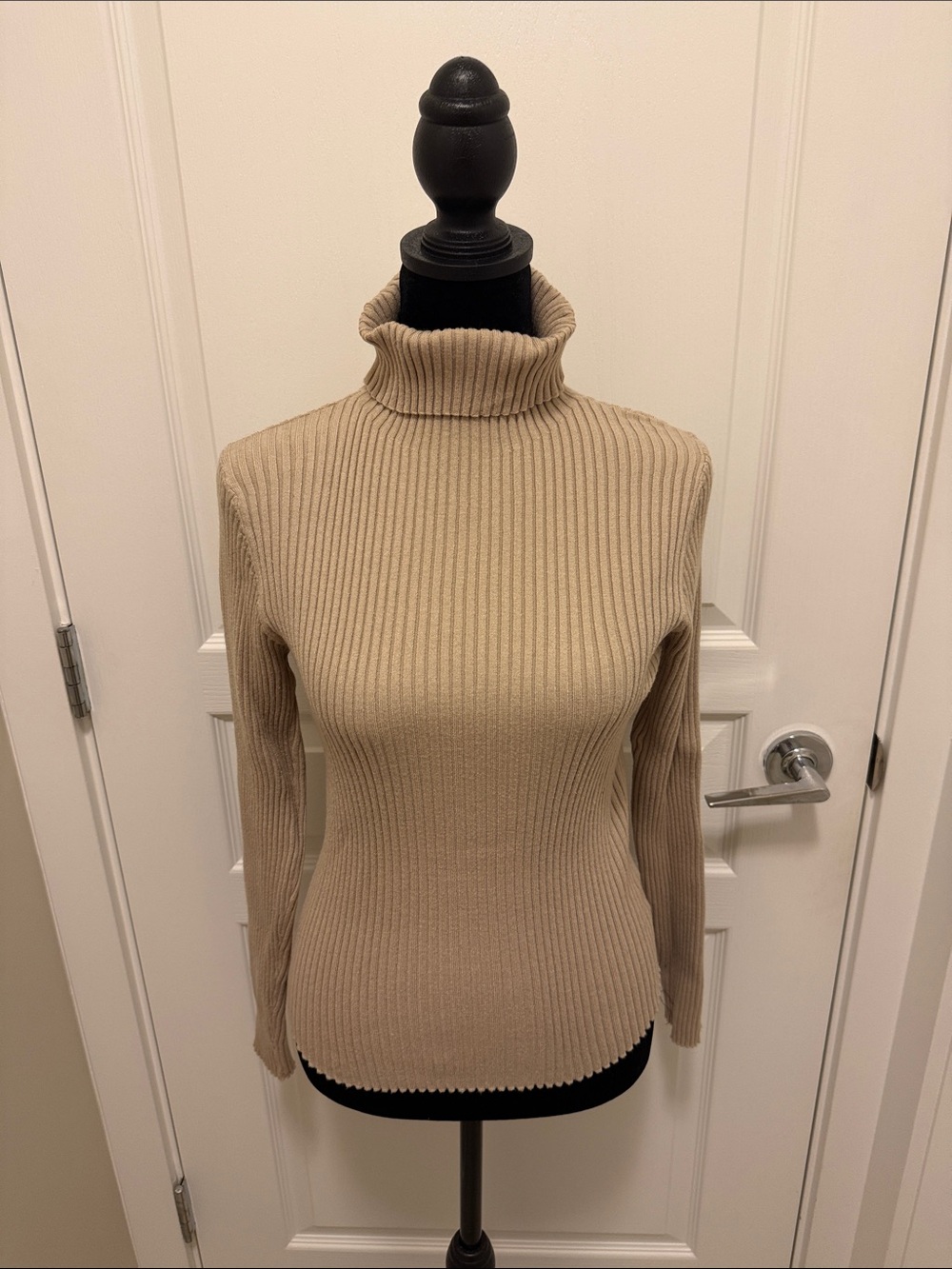 2 / $10 Beige Ribbed Turtleneck Sweater